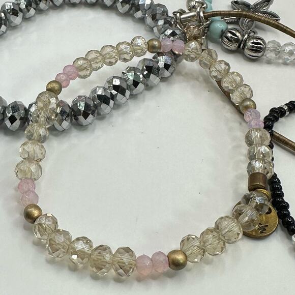 Assorted Lot of Bracelets Cuff Bangle Chain Boho Brown Pink Costume Jewelry - Picture 4 of 8